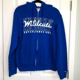 Vtg Soffe University Of Kentucky Wildcats Full Zip Hoodie Sweatshirt,  Size Large