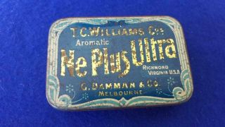 V.  Rare Collectors T C Williams Co “ne Plus Ultra” Gamman Melbourne Tobacco Tin