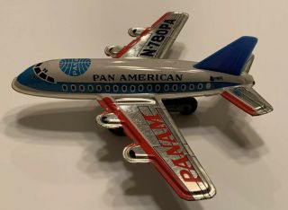 Vintage Pan American World Airways N - 780pa Tin Litho Friction Toy Plane Japan