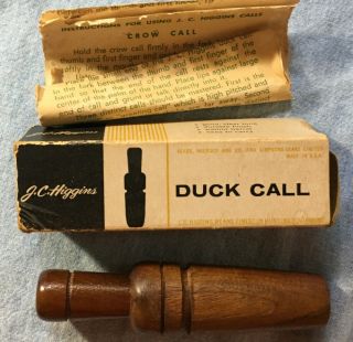 Vintage J C Higgins Duck Call & Instructions - I Think Made 1950 