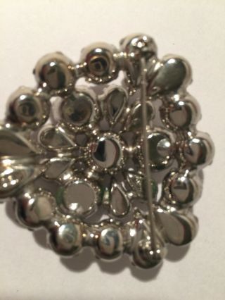 Signed Weiss Gorgeous Crystal Clear Rhinestone Vintage Brooch Pin 2
