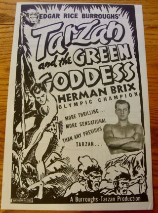& Vintage Pressbook Tarzan & The Green Goddess 1938 - Herman Brix