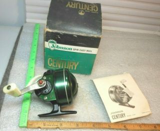 Vintage Johnson Century Model 100b Reel W Box & Instructions