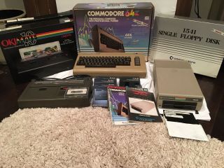 Commodore 64 Computer System 1541 Floppy Disk Okimate 10 Printer Plus More