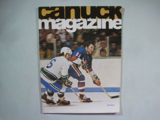 1974/75 Vancouver Canucks California Golden Seals Nhl Hockey Rogram Bob Stewart