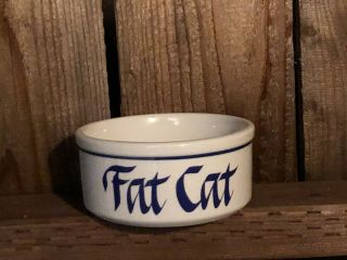Vintage White Ceramic Porcelain Cat Food Bowl -