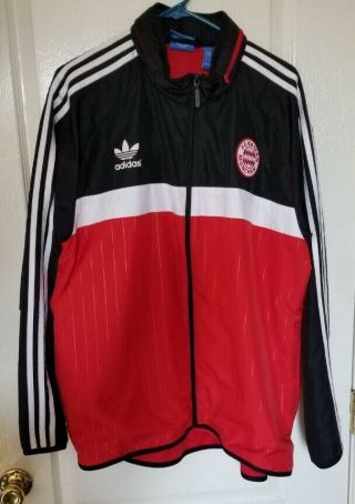 Adidas Originals Fc Bayern Munich Trefoil Windbreaker Training Jacket Size Xl