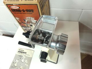 VINTAGE RIVAL GRIND - O - MAT 303 TABLE TOP MEAT GRINDER W/ INSTRUCTIONS VGC 3