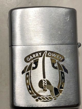 Garry Owen 7th Calvary Division Double Sided Crest 1967 Zippo Military Lighter