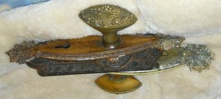 1886 Marquise Antique Victorian Cast Brass Bronze Door Knobs Push Plate Hardware
