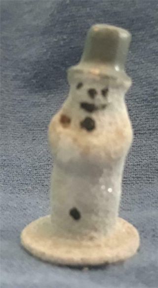 Vintage Bisque Snow Baby Snowman - Miniature Christmas Figurine – German 1900s