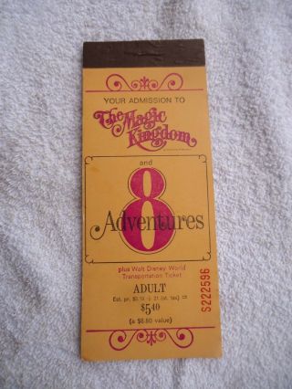 Vintage Walt Disney World Adult Ticket Booklet Magic Kingdom 3 Of 8 Adventures