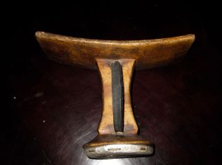 Rare Old Tanzania Hand Carved Wooden Headrest African Trade