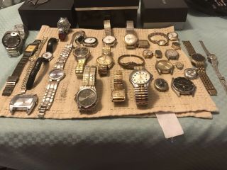 Various Vintage Watches,  31,  Sieko,  Waltham,  Citizens,  Aseikin,  Lorus,  Caravelle,  Elgen