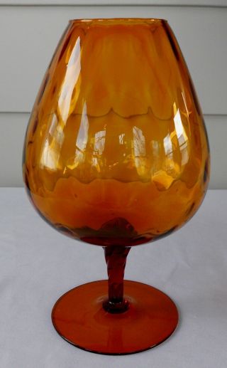 Vintage Glass Medium Amber L A R G E Brandy Snifter Retro 1960 