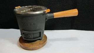 Vintage Japanese Konro Cast Iron Mini Table Top Personal Charcoal Hibachi Grill