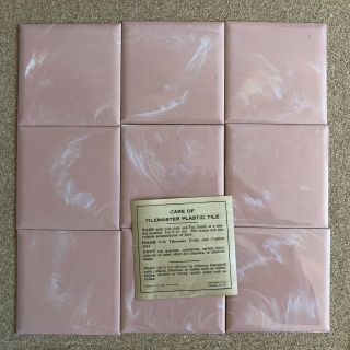 50 (1 Box) Vintage Tilemaster Plastic Wall Tile Desert Tan (pinkish) 4 1/4 " Nos