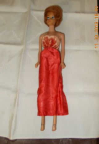 Vintage Barbie 1962 Midge Barbie Doll 1962 Mattel Patented Red Bubblecut Hair