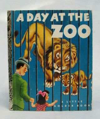Vintage Little Golden Book - - A Day At The Zoo Children 
