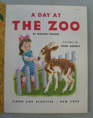 Vintage Little Golden Book - - A Day at the Zoo Children ' s Book 3
