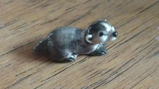 Vintage Hagen Renaker Baby Badger Wildlife Ceramic Miniature Animal Hr Inc Stamp