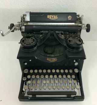 Antique Vintage Royal Model 10 Typewriter W/beveled Glass Sides