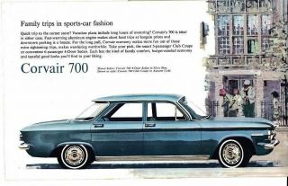 1962 Chevrolet Corvair Brochure Monza 700 500 Clube Coupe Station Wagon Vintage 2
