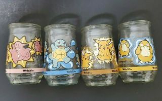 VTG Pokemon Welches Jelly Jar Collectible 1998 Psyduck Clefairy Squirtle Pikachu 3