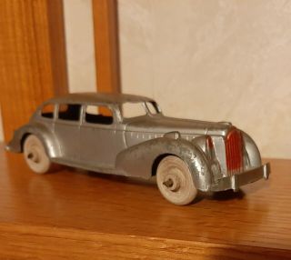 Vintage Hubley Kiddie Toy 1930s Silver Gangster Packard Sedan White Wooden Tires