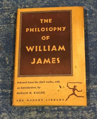 Vintage The Philosophy Of William James The Modern Library 1953