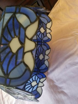 VINTAGE TIFFANY STYLE LEADED STAINED GLASS LAMP SHADE 13 