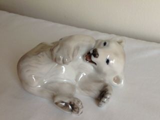 Vintage Royal Copenhagen Porcelain Figure Of A Playful Bear Cub