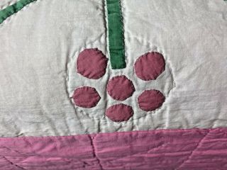 VINTAGE HANDMADE HAND QUILTED APPLIQUE CAROLINA LILY QUILT 83 