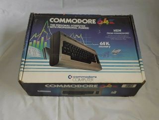 Vintage Commodore 64 Computer W/ Power Supply,  Manuals,  & Box.