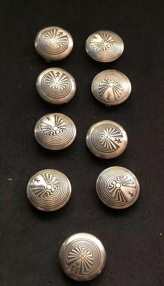 Vintage Hopi Native American Indian Man In The Maze Ss 9 Button Covers