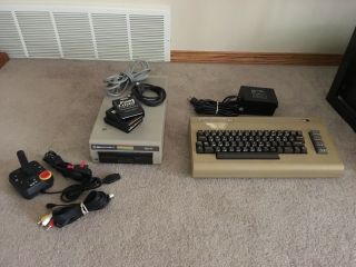 Vintage Commodore 64 Computer With Single Floppy Disk