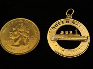 Vintage Rms Queen Mary Solid Sterling Silver Charm Pendant