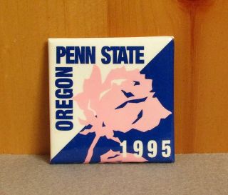 Vintage 1995 Penn State Football Rose Bowl Square Pin Button Vs.  Oregon Ncaa