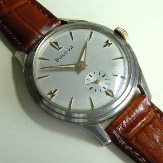 Vintage 1956 Bulova 21 Jewels Men’s Watch - Textured Dial - 10bm