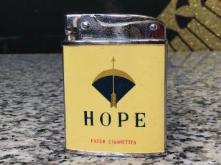 Rare Vintage Penguin Hope Cigarettes Japan Superlative Flat Advertising Lighter