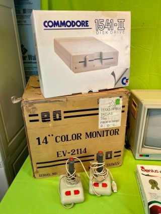 Commodore 64 Computer System w/ 1541 - II Drive,  EV - 2114 Color Monitor,  Printer, 2