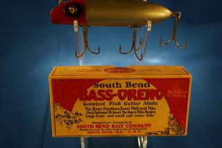 Vintage South Bend 973 Rha Bass - Oreno Red Head Aluminum Body Early Box