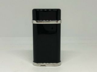 Auth Cartier Palladium - Finish Black Composite Decor Oval Lighter Black / Silver