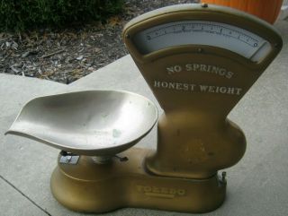 Antique Toledo Scale 405ca General Store Candy Scale Honest Weight W/ Scoop Tray