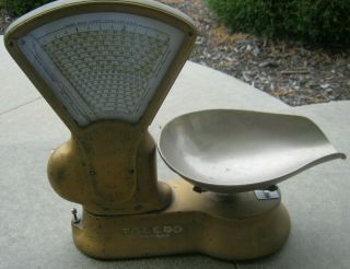 Antique Toledo Scale 405CA General Store Candy Scale Honest Weight w/ scoop tray 2