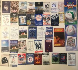 York Yankees (40) Different Pocket Schedules 1985 - 2009