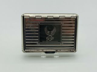 Vintage Harley Davidson Chrome Cigarette Tobacco Loose Rolling Paper Case Box 3