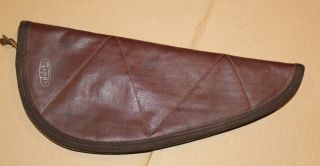 Vintage Boyt Fine Leather Pistol Soft Case Felt Lined Des Moines Iowa Handgun