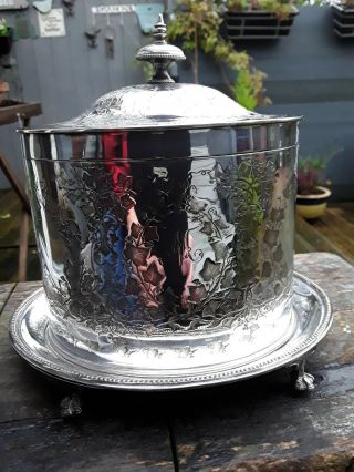 Antique Silver Plated Biscuit Barrel/box