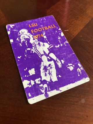 VINTAGE 1974 LSU TIGERS FOOTBALL OLD POCKET SCHEDULE Sec Louisiana Rare 2